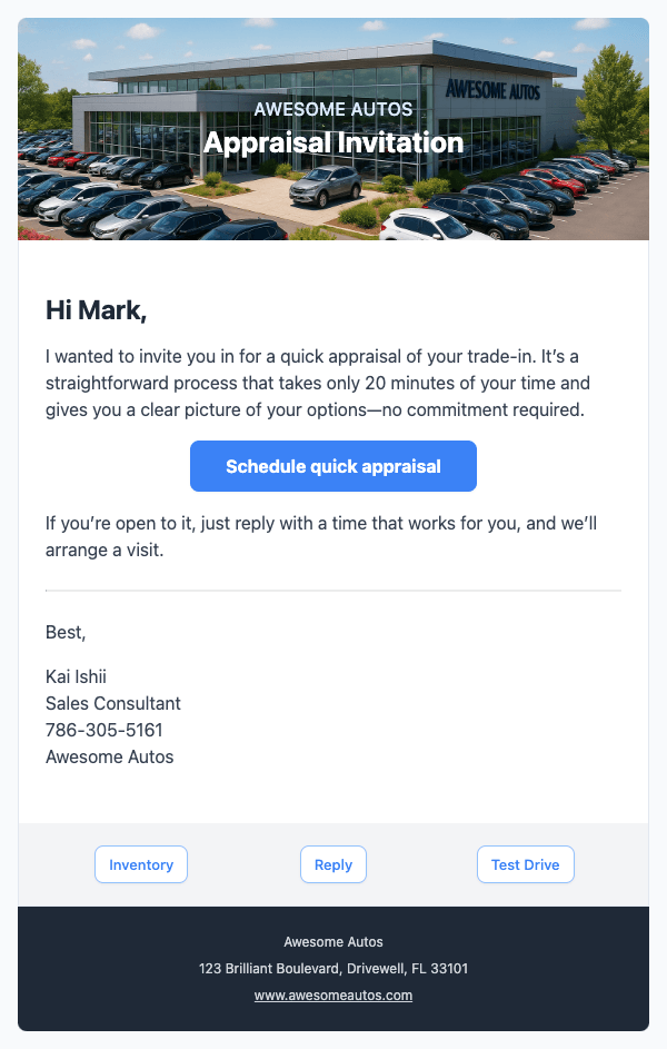 Appraisal Invite Template