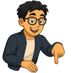 Character pointing down