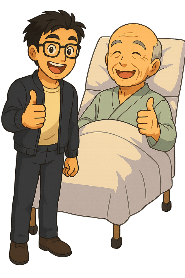Kai and Grandfather illustration